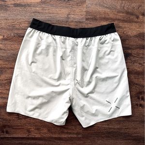 Ten Thousand Interval Short (Size L - no liner - 7” inseam) WHITE/SILVER